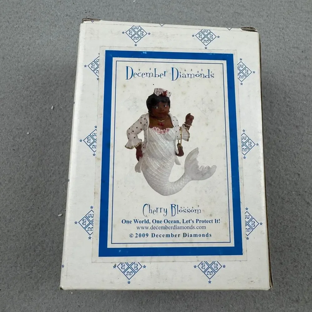December Diamonds Cherry Blossom Mermaid Ornament 2009 #55-90706 Retired w/Box